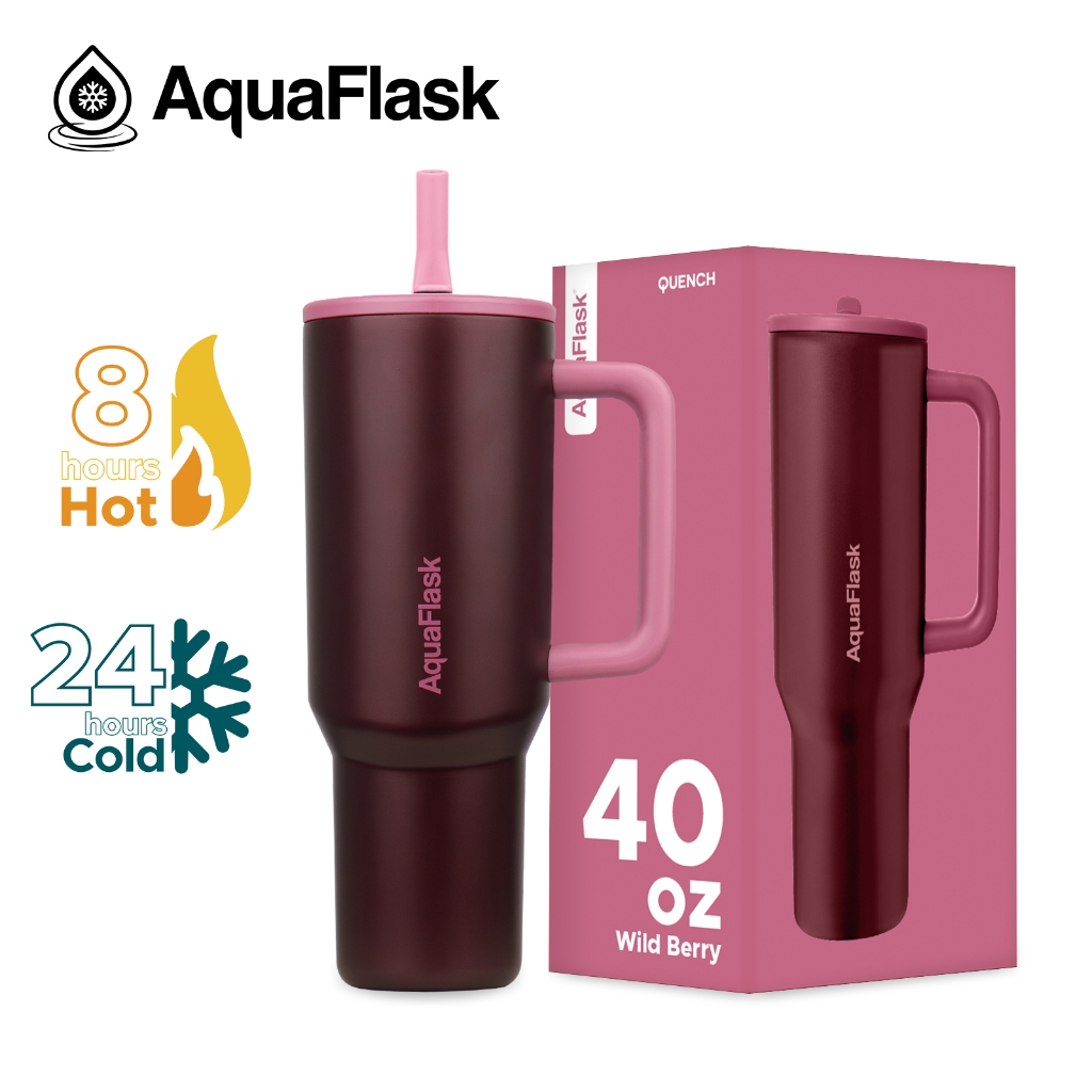 AquaFlask Quench insulated tumbler in pink