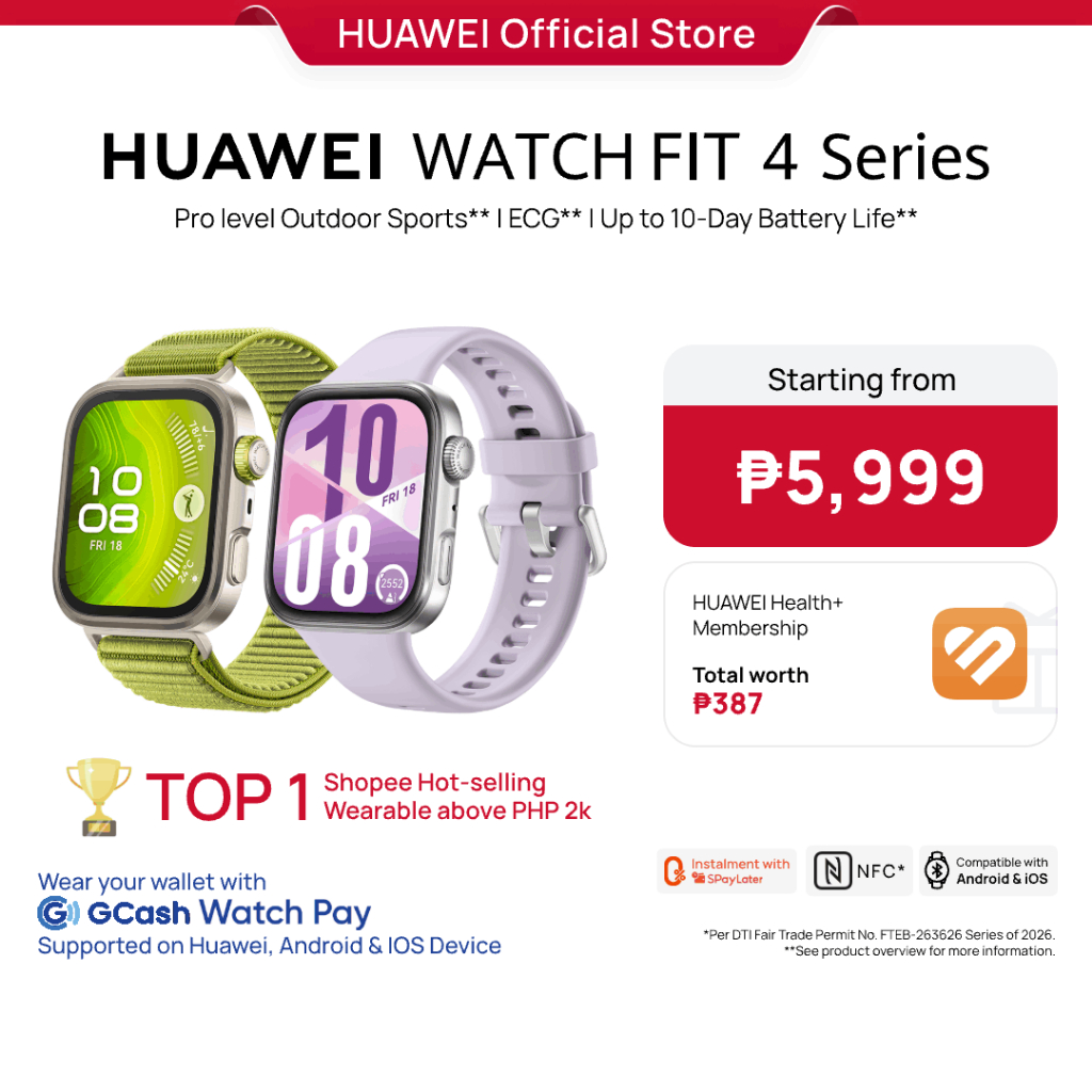 Huawei Watch Fit 4 Series smartwatches